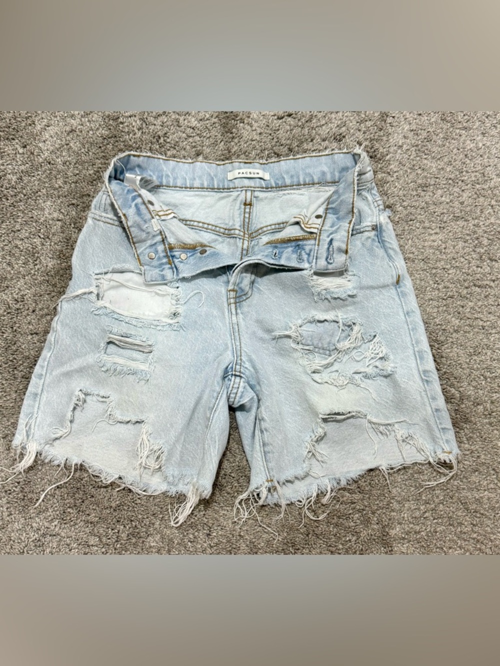 PacSun Los Angeles Destroyed/Distressed Denim Shorts- Size 0/2